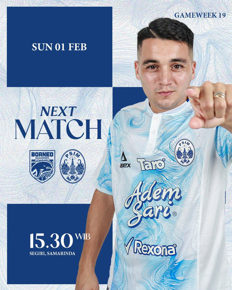 NEXT MATCH‼️

📅 Minggu, 1 Febuari 2026
🆚 Borneo FC vs PSIM Jogja
📍Stadion Segiri Samarinda
⏰ 15.30 WIB

#PSIMJogja
#StrongerThanEver