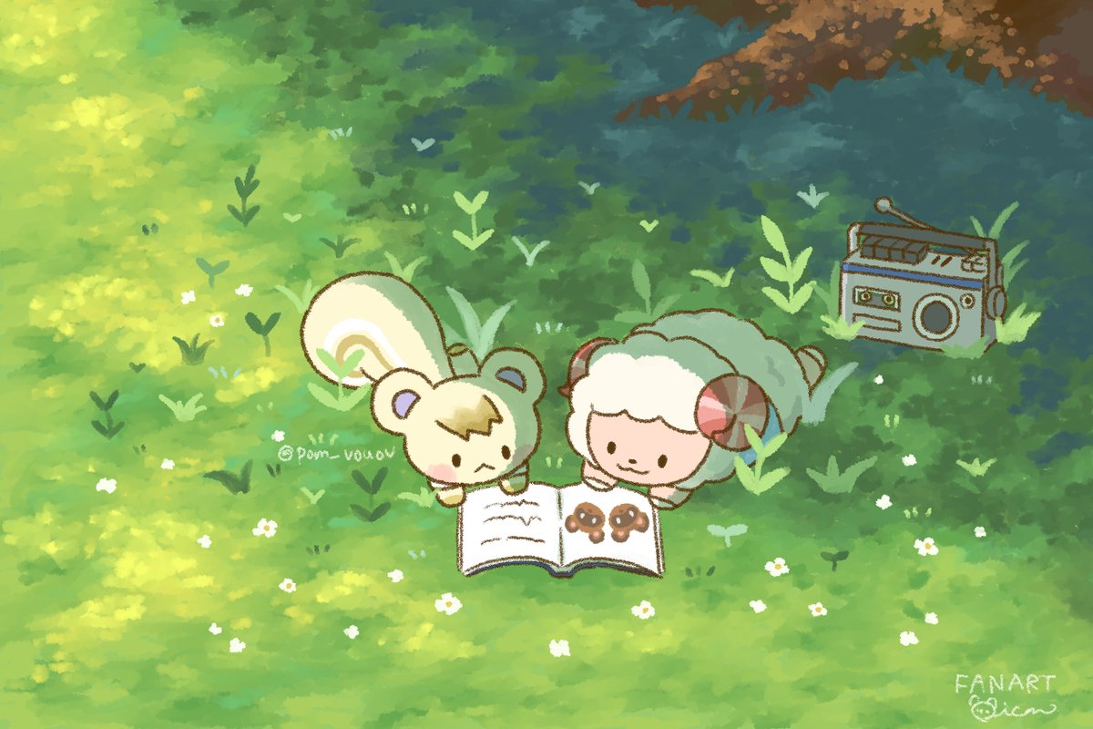 ジュンとちゃちゃまるのゆっくり時間🌿
Marshal and Dom's comfy time :3

#animalcrossing #あつ森 #イラスト