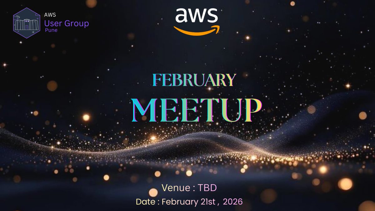 AwsPune's tweet photo. ๐ AWS User Group Pune is bringing 2 exciting meetups in Q1 2026! ๐
๐น Feb: Community Cloud Meetup โ๏ธ
๐ธ March: SheBuilds the Cloud โ Queens Edition ๐
โจ Learn. Connect. Get inspired.
๐ Details in comments ๐
#AWSMeetup #WomenInCloud #CloudCommunity ๐ https://t.co/uROt68FuwB