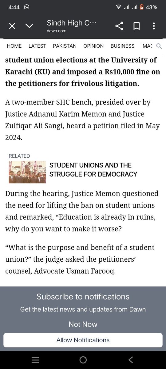 عدالتون عوام جي داد رسي لاءِ هونديون آهن، پر نوجوانن کي پنهنجي حقن جي گهر ڪرڻ تي سزا ڏيڻ انصاف جي تقاضائن جي نفي آهي.  جيئي سنڌ اسٽوڊنٽس فيڊريشن(جساف) سنڌ هائي ڪورٽ جي ڪيل فيصلي جي سخت لفظن ۾ مذمت ڪري ٿي.

facebook.com/share/p/16ze7X…
پريس ترجمان
جيئي سنڌ اسٽوڊنٽس فيڊريشن (جساف)