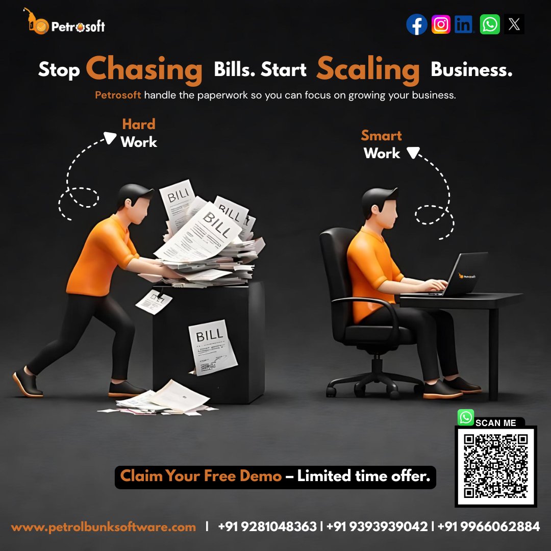 petrosoftymts's tweet photo. Stop getting buried under daily bills. Our software automates your workflow so you can manage your station from anywhere in India. Simple, fast, and reliable. β½
π https://t.co/CaFLznmoL5
π² +91 9281048363
#FuelStation #IndiaSME #BillingSoftware #AutomatedWorkflow https://t.co/vvbiLQG9L7