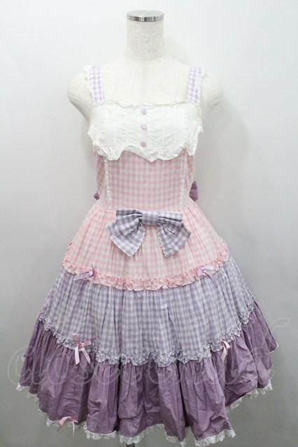 Angelic Pretty / カラフルギンガムジャンパースカート ピンク
