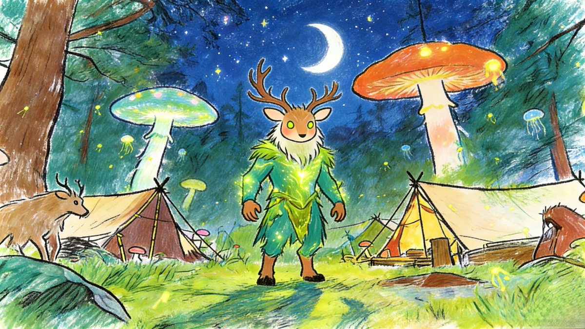 ClerInday's tweet photo. @datahaven_xyz @DataHaven_xyz As shadows lengthened at Camp Haven, a small badger with a coat that shifted like smoke emerged from a burrow—its nose twitching, paws dusted with bioluminescent moss! It scurried across my path, paused to sniff a fallen acorn, and darted back into https://t.co/YBoBWssjfO