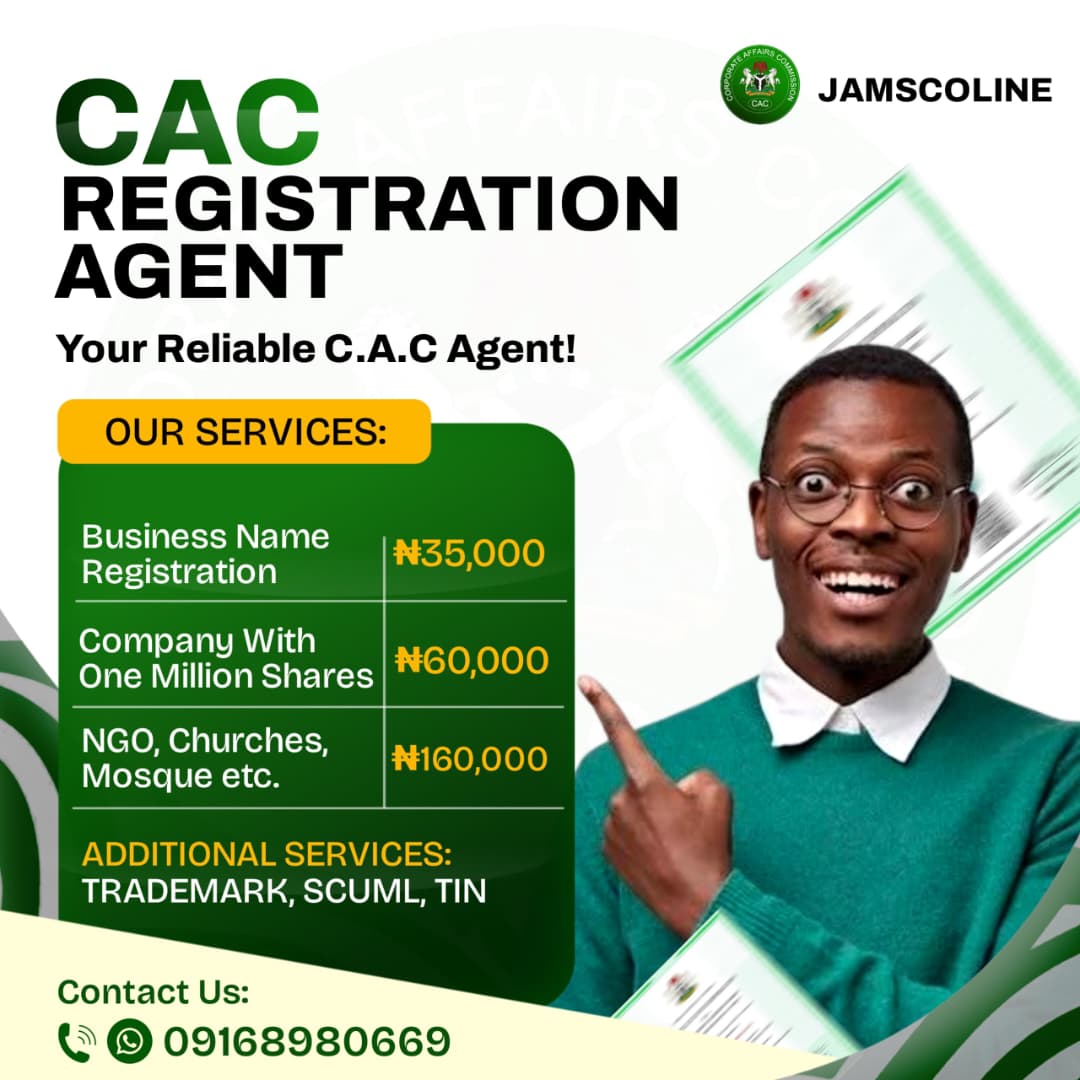 TadyJerry's tweet photo. Is your business registered with CAC?  

Say less, this is what CAC does for you 👇

It allows you enjoy legal recognition, credibility, and essential operational functions in Nigeria.

Get that business registered today.

@jamscoline is your plug. 

Affordable and reliable, zero stress.