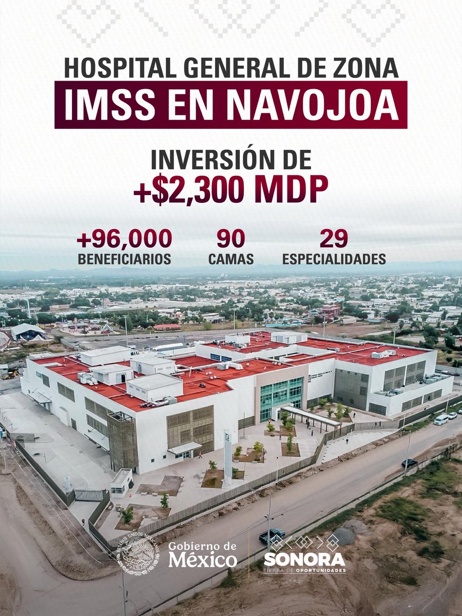 Una obra que fortalece la salud pública y refleja el compromiso con el bienestar de las familias sonorenses, realizadas en conjunto con el Gobierno Federal de nuestra Presidenta Claudia Sheinbaum. Infraestructura moderna, pensada para brindar atención médica digna, oportuna y de