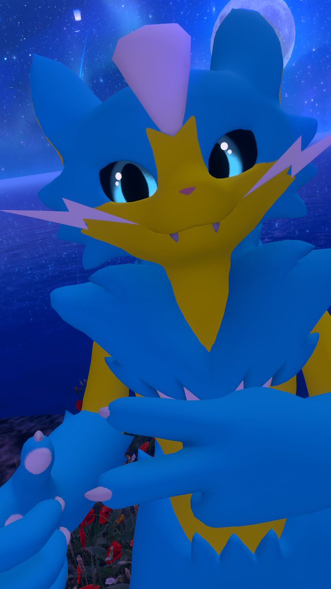 Kyobi4's tweet image. My zeraora in VRC! Me being silly, then showing the goods &amp;gt;;3