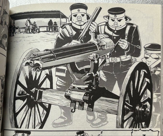 この日露戦争後の明治の資料に書かれている「騎兵が下馬して戦闘を行う」は。黒溝台会戦において秋山支隊が軍馬から降り。塹壕を掘り歩兵としてコサック騎兵の襲撃と対峙した戦訓によるものだろう。この時秋山支隊はフランス製のオチキス機関銃を使用している。 