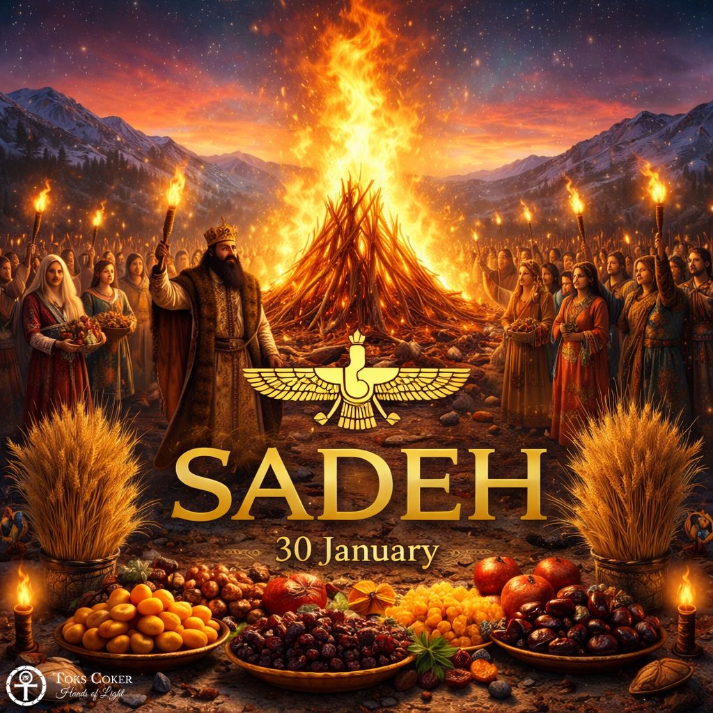 Sadeh/Jashn-e Sadeh is an Iranian festival celebrated 100 days after the end of Summer. It Honours Light, Fire and Energy. Enlightening the Soul (Zoroastrian)

#ToksCoker #HandsOfLight #sadeh #jashnSadeh #iranfestival2026 #EnlightenmentJourney #EnlightenSoul #lightfromheaven