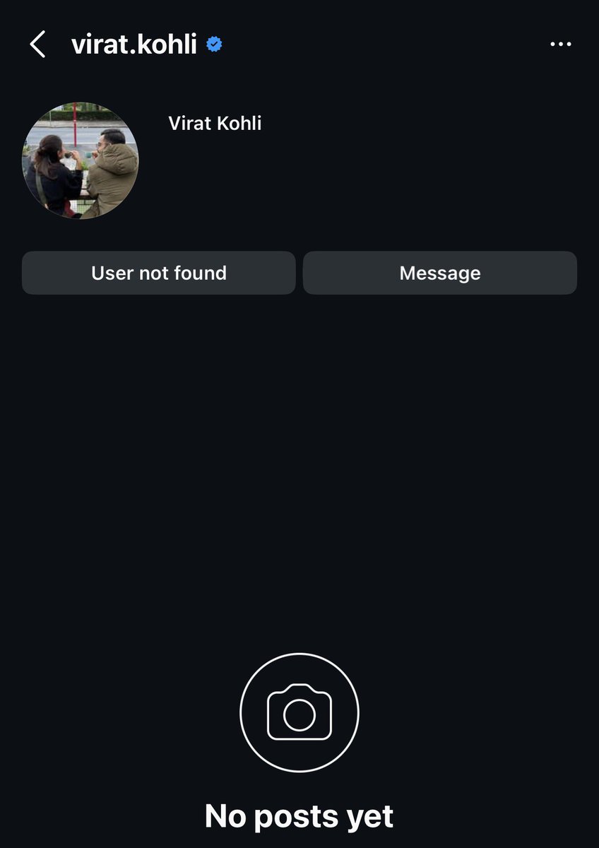 Virat Kohli’s Instagram account has gone missing.