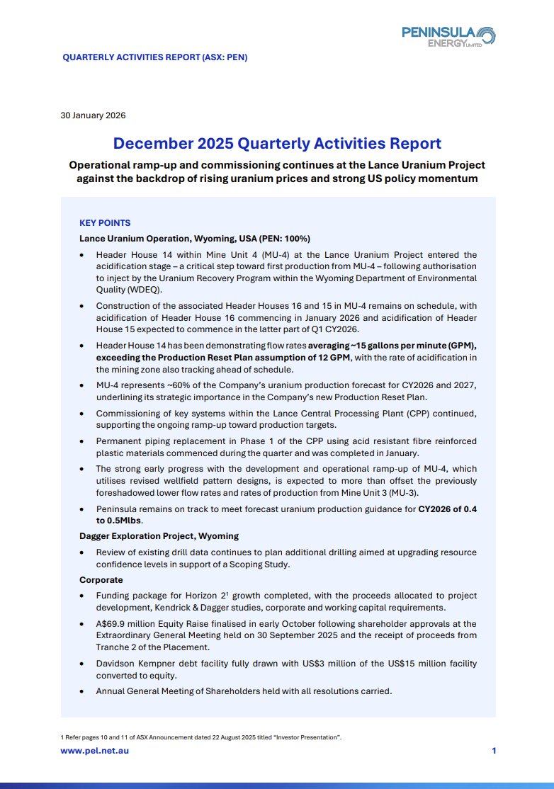 Peninsula Energy Limited tweet media