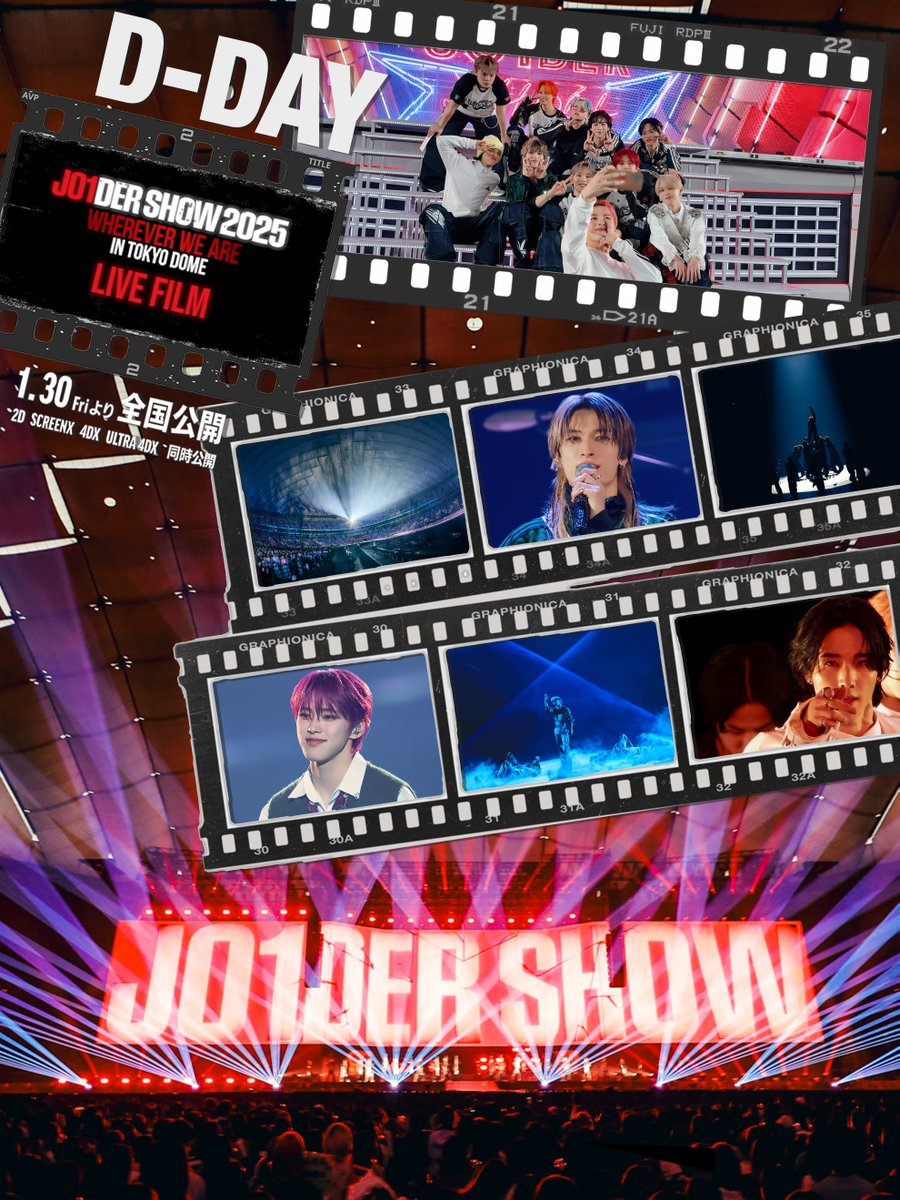 ⋰

『JO1DER SHOW 2025 ‘WHEREVER WE ARE’ IN TOKYO DOME – LIVE FILM』
🎞️ D-DAY

⋱

🎥2026.01.30 (Fri.) ROADSHOW
『JO1DER SHOW 2025 ‘WHEREVER WE ARE’ IN TOKYO DOME – LIVE FILM』
jo1.jp/feature/jo1der…

#JO1 #JO1_TOKYODOME_LIVEFILM