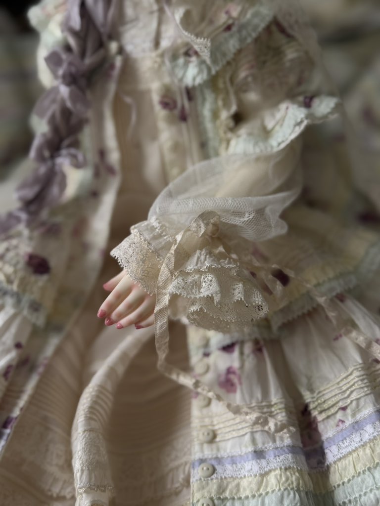 BABYRose0410's tweet image. インナートップはこんな感じで、お袖をチュールにしたのは大正解だった。
#br製作記録