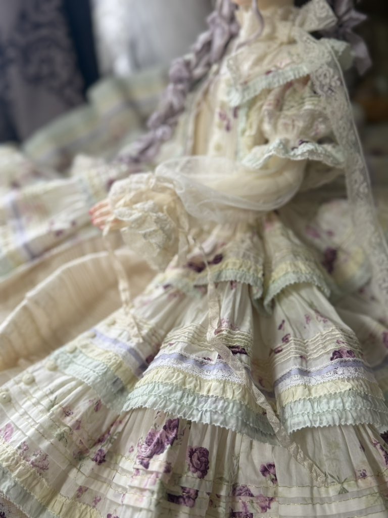 BABYRose0410's tweet image. インナートップはこんな感じで、お袖をチュールにしたのは大正解だった。
#br製作記録