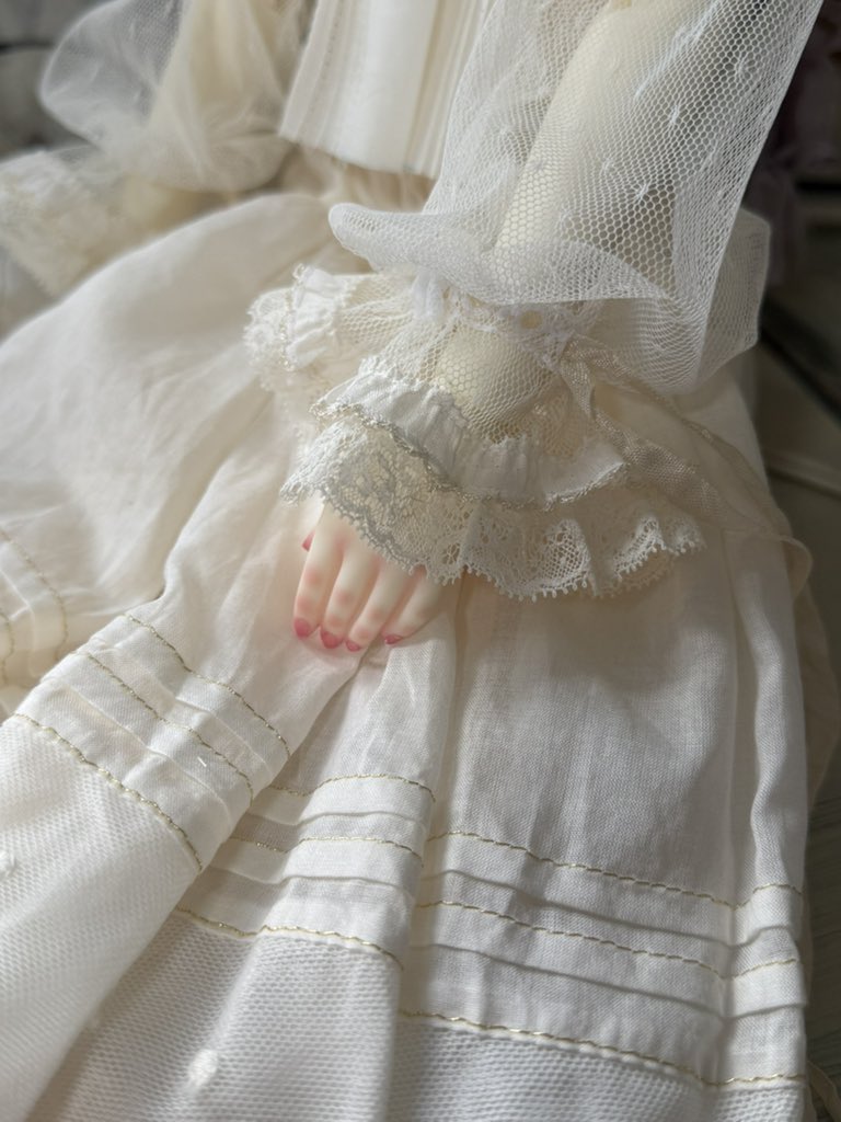 BABYRose0410's tweet image. インナートップはこんな感じで、お袖をチュールにしたのは大正解だった。
#br製作記録