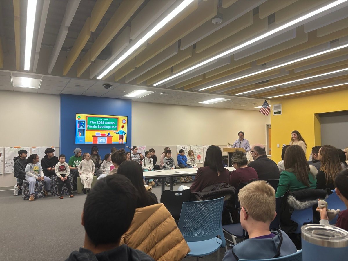Pennoyer’s 2026 School Spelling Bee Finals was today and an amazing group of 1st-8th graders showed off their skills I’m the competition!  #pennoyerpride