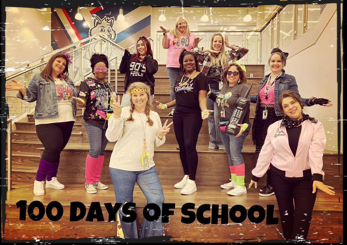 makeita_morgan's tweet photo. @FaldynFoxes We are thrilled to celebrate the 100th days of school and decades. Our leadership team always modeling school spirit🎊🎉 https://t.co/8UKuvqeuV5