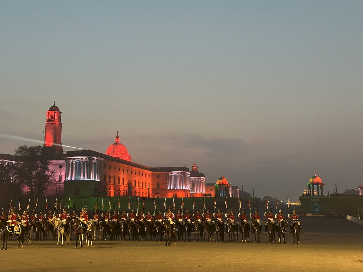 stefan_priesner's tweet image. Privileged to attend the Beating Retreat event, bringing #RepublicDay celebrations to a close. Impressed about the level of coordination of the military bands and the solemn setting. Here the Drummers Call. Reminded me also of India’s great contribution to #UN #peacekeeping
