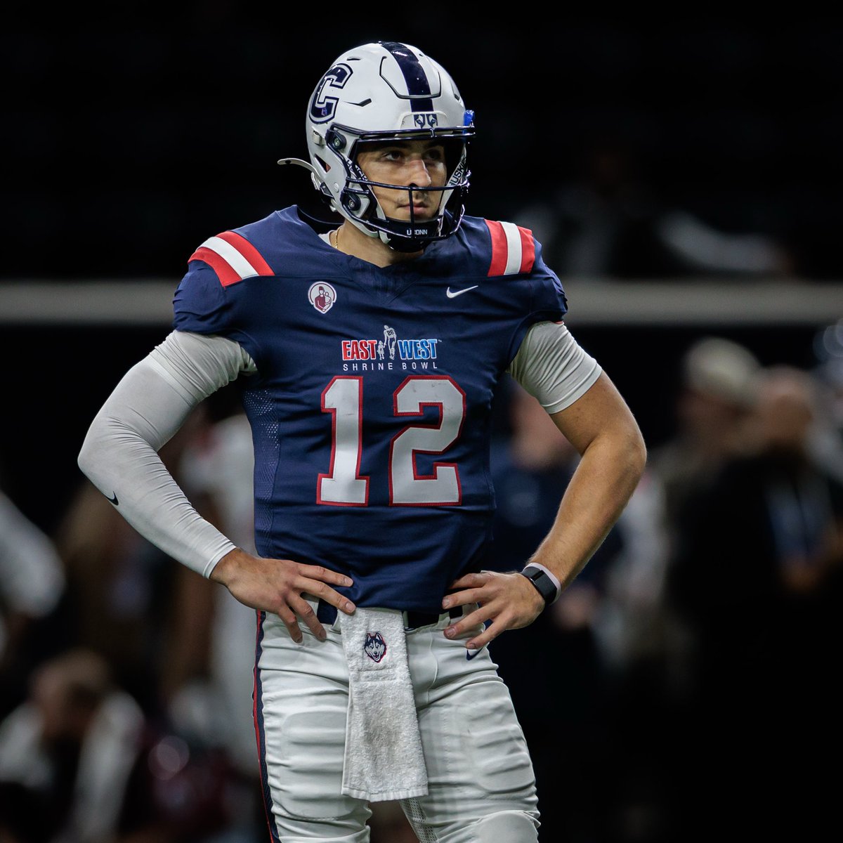 footballhubus's tweet photo. UConn QB Joe Fagnano in action at the East-West Shrine Bowl. https://t.co/aIUR1iwGHl