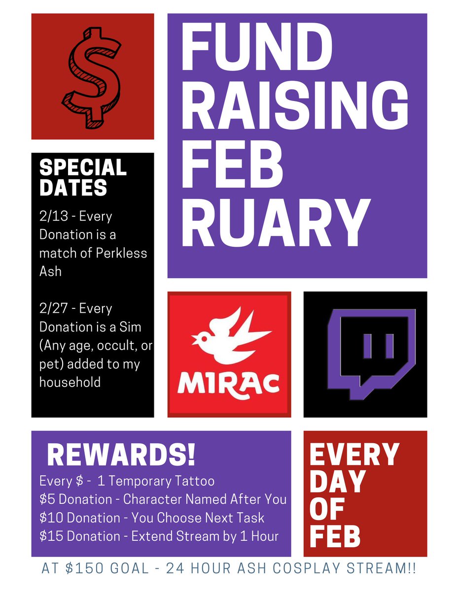 sivicstorm's tweet photo. Very exciting news: I am running my first fundraising campaign all through the month of February. We will have two special days fully devoted to fundraising but there is lots of fun to be had any day of February you are able to make a donation <3 Can't wait to see you there https://t.co/auItDCaNif
