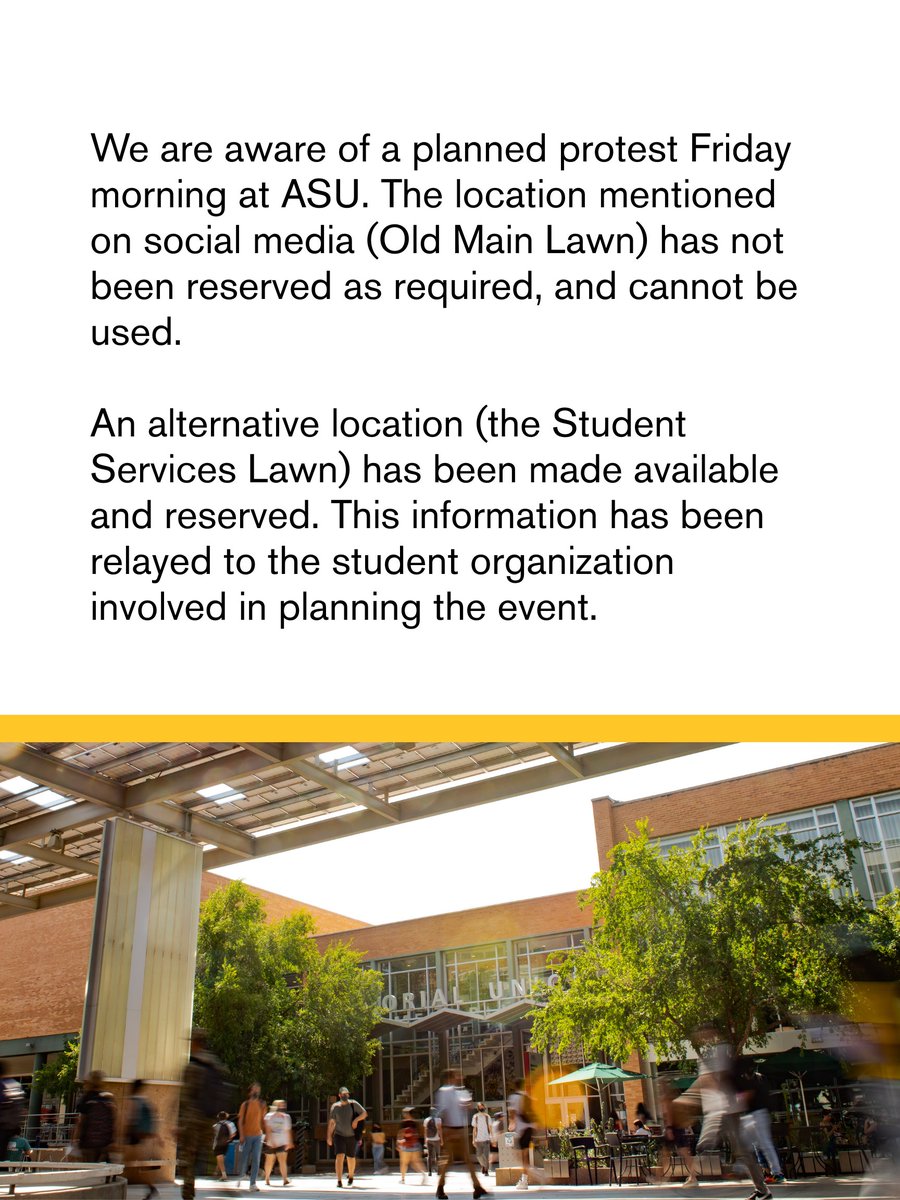 Arizona State University Police Department tweet media