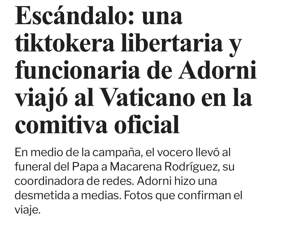 Joepsi's tweet image. Ella es Macarena Rodríguez, el gato que Adorni acomodó en la secretaría de comunicación.

La lleva a los viajes oficiales para recorrer el mundo juntos, con NUESTROS IMPUESTOS.

Incluso fue a el funeral de Francisco. Cuando lo deschavaron lo negó hasta que salieron las fotos.