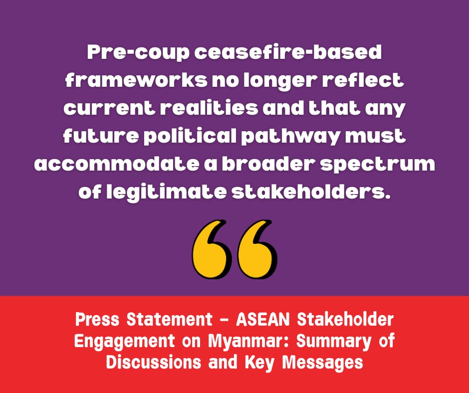CrphMyanmar's tweet image. Stakeholders reflected on the transformation of #Myanmar’s political landscape since the coup of 2021, including the emergence of new governance structures and evolving #federal aspirations across states and regions. 

Full Statement here⬇️
crphmyanmar.org/publications/p…