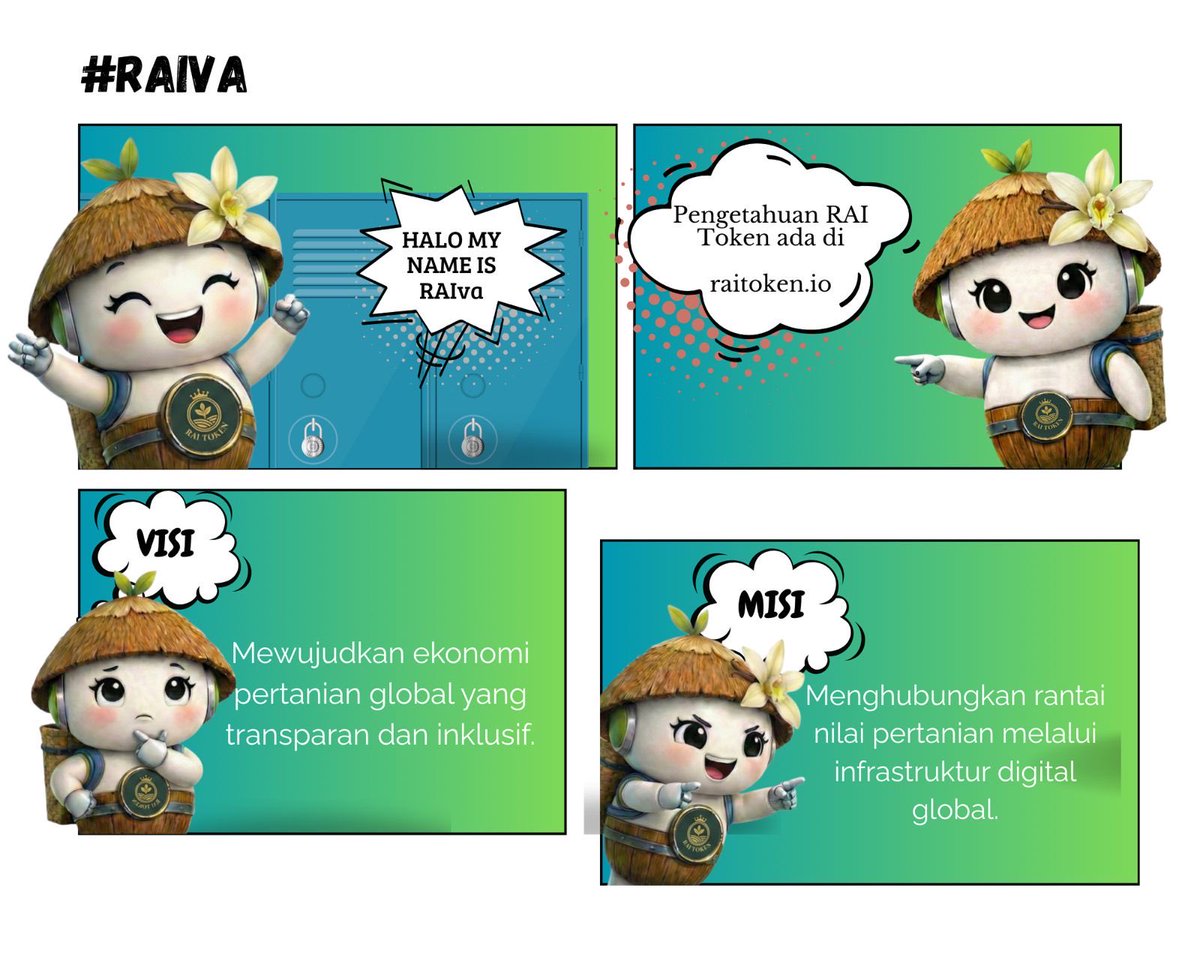 Halo RAIvers 👋
Kenalin, aku RAIva 🤖🌱
AI Assistant khusus RAI Token yang siap nemenin kamu kenal lebih dekat dunia agro &amp; blockchain.

Mau tahu lebih banyak soal RAI Token?
Yuk join komunitas kami di:

🔗 X x.com/raitokenio?s=21
🔗 IG instagram.com/raitokenio?igs… 
🔗 WA Group