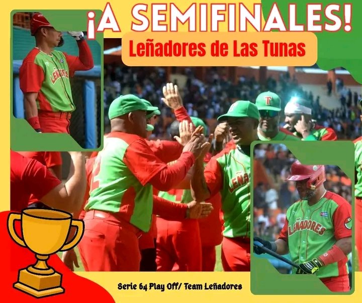 Los #Leñadores en la semifinal de la 64 serie nacional de béisbol. Vamos por el trofeo 🏆 nuevamente. Felicidades Campeones!!
