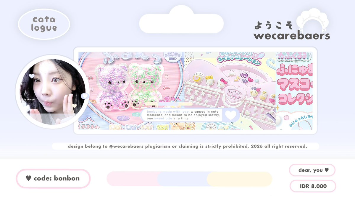 wecarebaers's tweet image. help repost ! timamaci &amp;gt;ᴗ&amp;lt;

👩🏻‍🍳 ⓘ heeelloo! aku open titip dan sekalian kenalan anak-anak baru :3 here my new catalogues ⭐️ candybell, popsicle, bonbon &amp;amp; anpan with special price ♡ IDR — start 6.OOO! 

: scroll down for more details. 🍽️
#zonauang