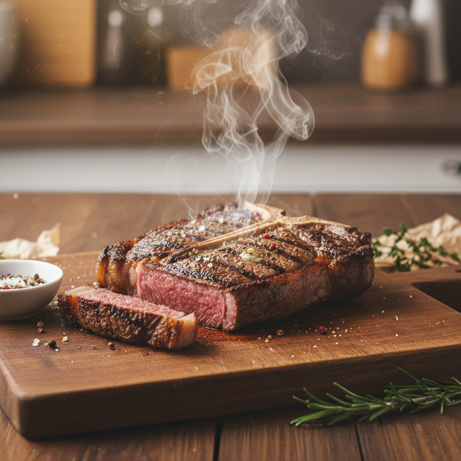 foodaramatx's tweet image. Zero mess, incredible sear, and more time to actually enjoy your weekend. If you thought you needed a skillet for a T-Bone like this, think again.

The method behind the magic: pin.it/1YrdiIROO

#EasyLuxury #Tbone #KitchenHacks #WeekendVibes