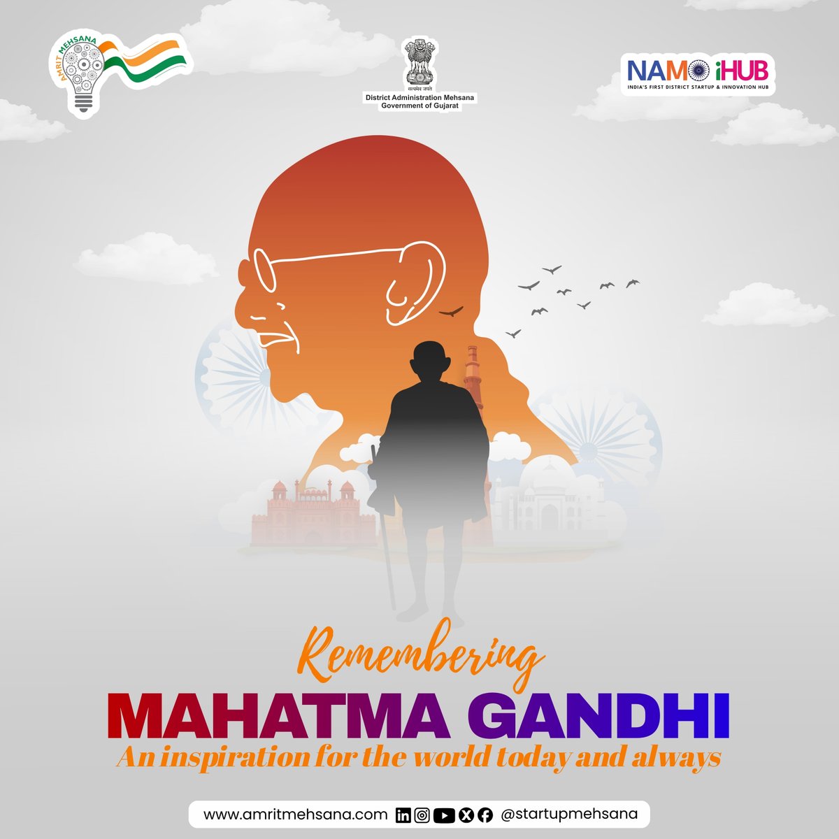 On the Punya Tithi of Mahatma Gandhi, we remember a life guided by truth, non-violence, and unwavering courage. 🌿
#RememberingGandhi #MahatmaGandhi