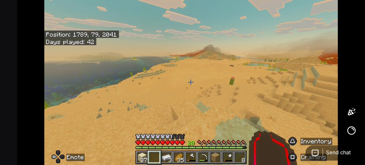 NickHD21's tweet photo. After 4 stacks of iron and 7 hours of digging sand it's time for a starter base #bedrock #LiveNow https://t.co/jLXwun5Fsm
