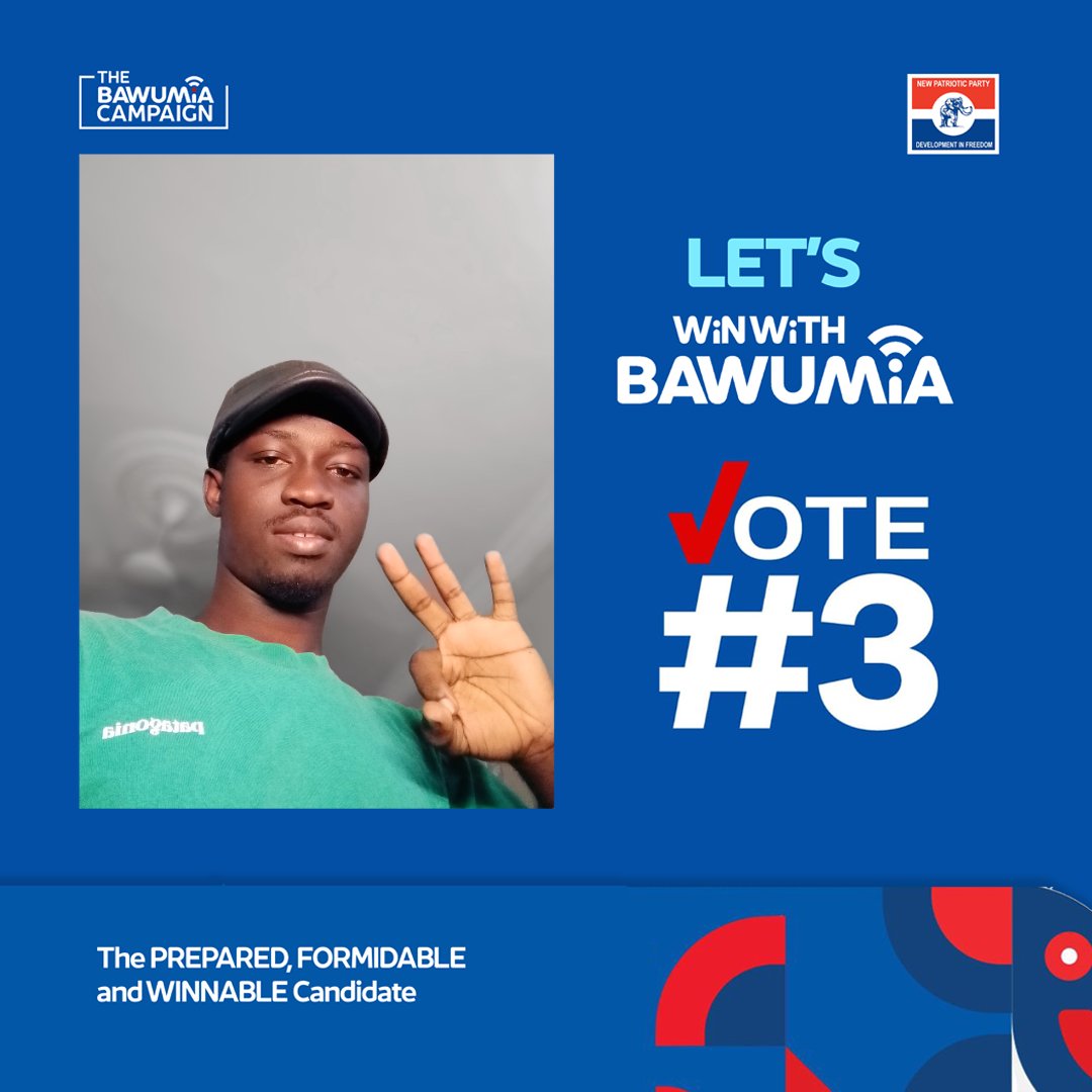 Lord_Derrick1's tweet photo. Let's Win Together With Dr. Bawumia 

#WinWithBawumia 
#3ForVictory https://t.co/1QtmhIxaXq