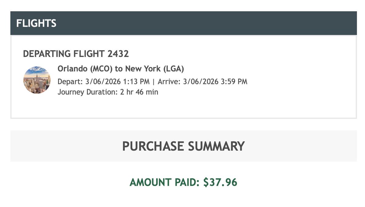 nothinbutnick's tweet photo. Final total $61.97 round trip per person round trip. (Yes it's going to be cold, Yankee Stadium sucks, these are cheap fares with just a backpack. We did the same deal last year.) See ya'll in New York City! First #ILFonTour booked. https://t.co/wavDfJMCU3