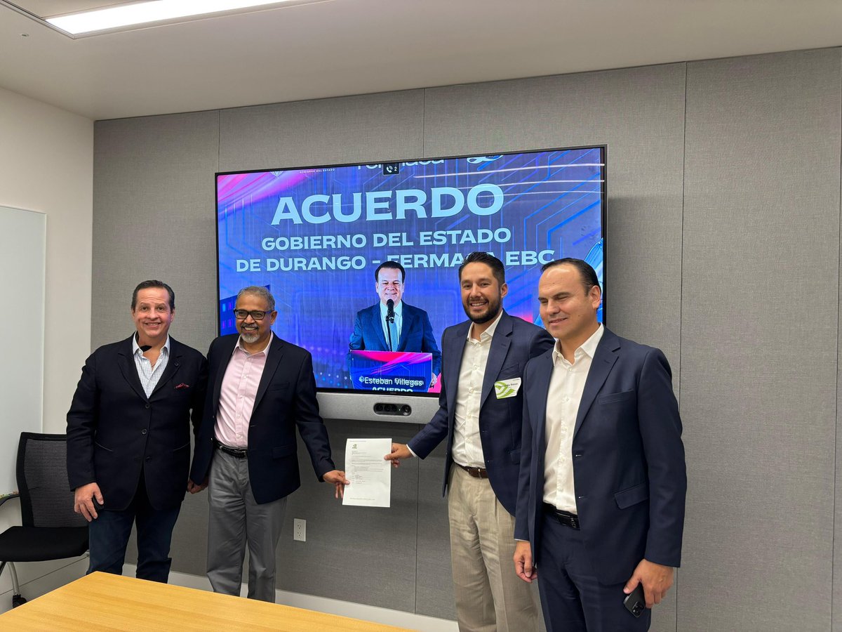gobdgo's tweet photo. Nvidia, Fermaca y Durango se unen para impulsar Inteligencia Artificial desde el estado 🤖🚀

Durango se suma al Plan México con una alianza estratégica que fortalecerá la infraestructura de IA y beneficiará sectores clave como salud, educación y seguridad. 🌐📊 https://t.co/YXeC31iX3Z
