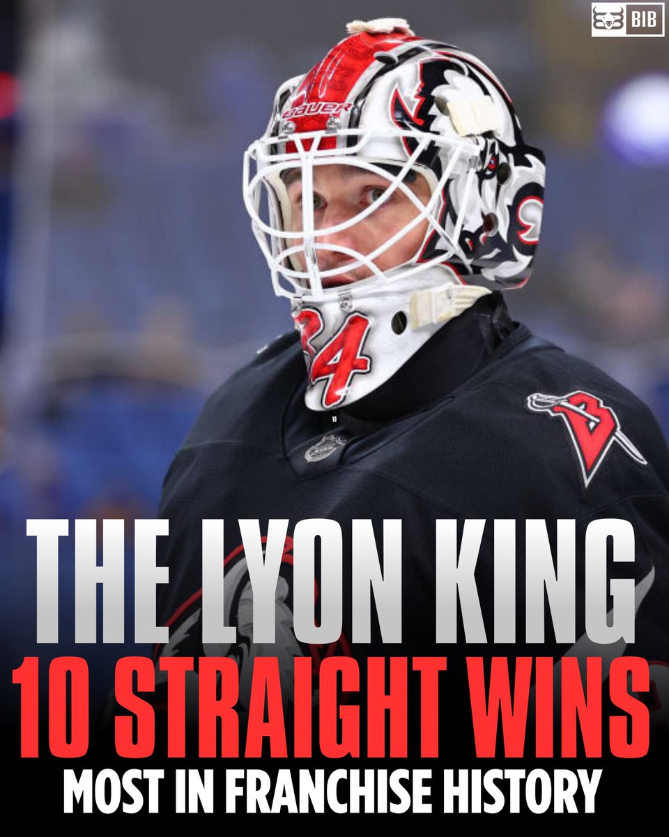 Alex Lyon is now the ALL-TIME SABRES LEADER for a GOALIE WIN STREAK! 🦁

#Sabres | #Sabrehood | #LetsGoBuffalo