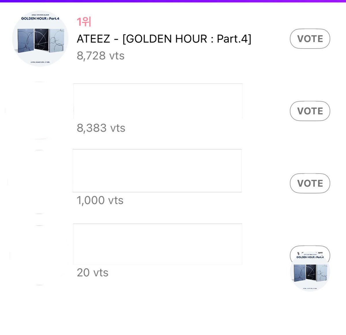 🚨ATTENTION ATINY🚨

The poll on DUCKAD APP will be closing tomorrow @ 1:00pm KST‼️

Get your votes in for today and tomorrow! It’s NOT UNLIMITED voting, there’s a 10 vt daily vote limit!

Rewards
-1,000 Melon streams
-100 Spotify streams
-100 MV streams

For any questions dm us!