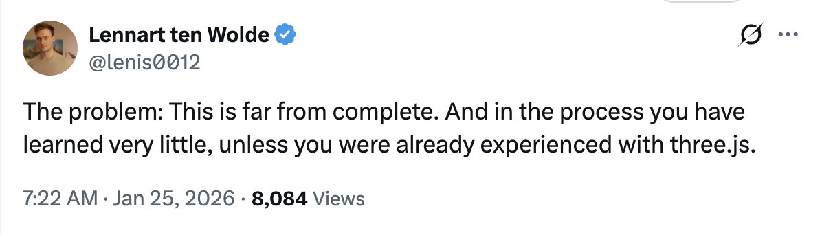 He’s not wrong.

I haven't learned a single new thing about Three.js...
but I’ve definitely earned a PhD in Quake internals.