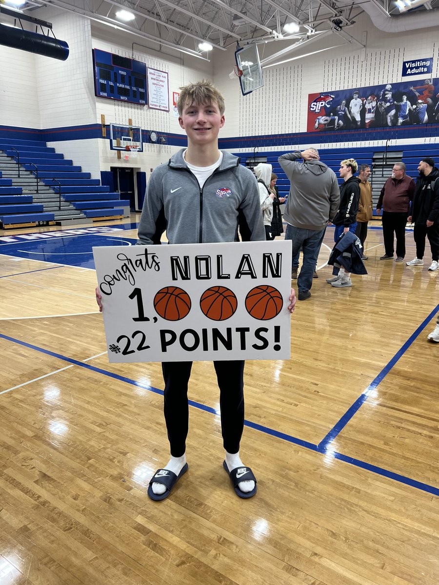 SLPbasketball's tweet photo. CONGRATULATIONS to Nolan Myren for achieving 1000 CAREER POINTS!! Way to go Nolan we are all so proud of you!! Keep up the amazing work. https://t.co/EKw3oTrtCS