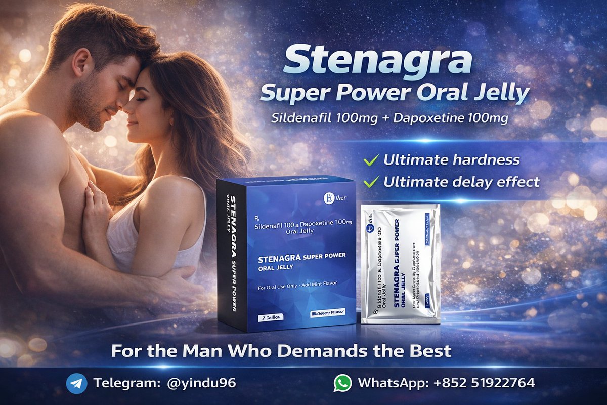 Kamagra361's tweet photo. Not everything needs to be loud.
Stenagra Super Power Oral Jelly feels smooth and controlled — a balance from Sildenafil with Dapoxetine.
If you know Viagra, you recognize that calm confidence.
For Erectile Dysfunction, control changes everything.

#Viagra #Sildenafil https://t.co/5TPwZV64KS