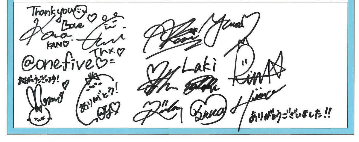 HMV_Toyosu's tweet image. 【#onefive #Laki】
1月17日にイベントを行いました
「@ onefive」さんと「Laki」から色紙が届きました💌

たくさんのお客様にお越し頂き
ライブも特典会も盛り上がりました🩷💛
ご来場頂きました、皆様、ありがとうございました♪

色紙はお店に展示しておりますので、ぜひチェックしてみてください♪