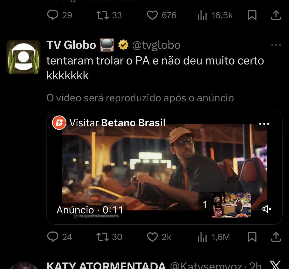 estou incrédulo que meteram um anúncio no meio de um vídeo