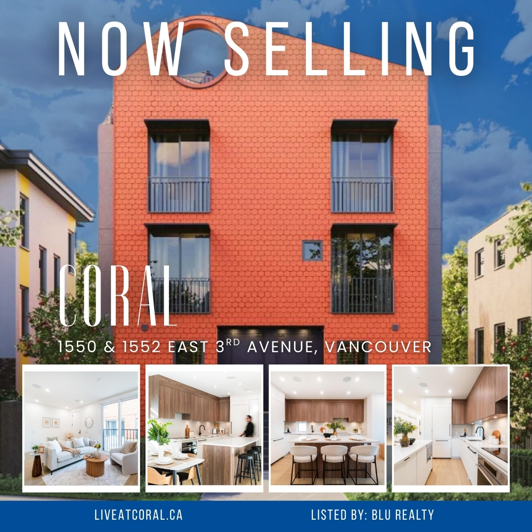 Excited to share Coral,  a thoughtfully designed community offering modern homes, smart layouts, and everyday convenience. A great option for those looking to put down roots or invest with intention.

A boutique townhome community in the heart of East Van, featuring just 8