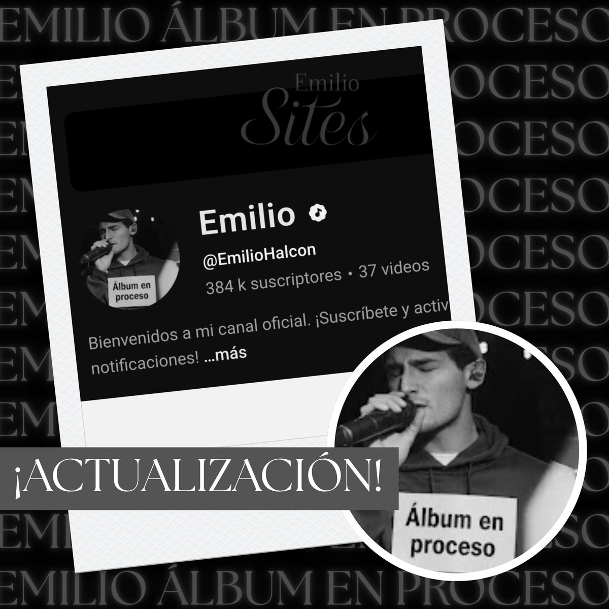 🔜📢 ÁLBUM EN PROCESO 

— #Emilio ha cambiado su icono de perfil en su canal de YouTube.

¡ÉL ESTÁ DE REGRESO! 💽
m.youtube.com/channel/UCmjJ1…