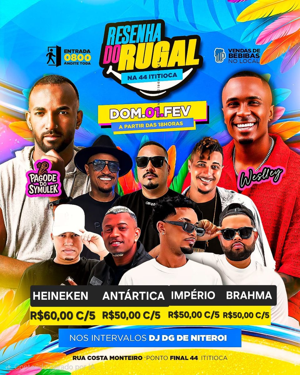 Domingo tem o melhor pagode de rua de Niterói #ResenhadoRugal no ponto final do 4️⃣4️⃣ brota convoca espalha pra geral 💃🏼🕺🏼💃🏼🕺🏼🍻🥃🍻🥃
