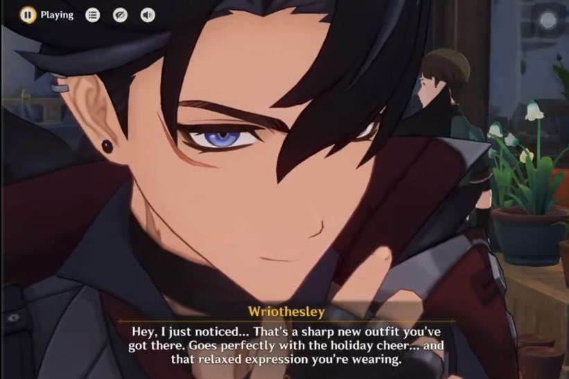 Lantern rite spoilers///

HIS BIG EYES AND THEN THE SMIRK WHEN COMPLIMENTING NEUVILLETTE’S OUTFIT 😭😭😭 Same Wrio, same…