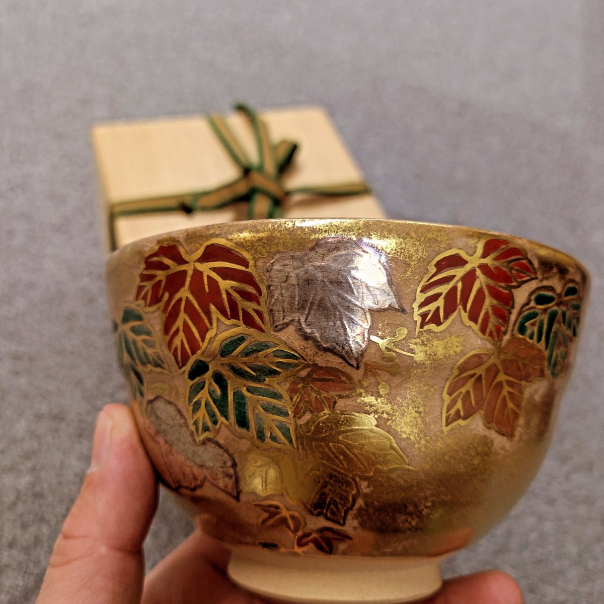 茶道具 久宝造 色絵蔦 茶碗 #古美術#骨董品#掛軸#書道具#茶道具#煎茶