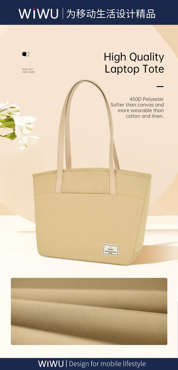 WiwuGlobal's tweet image. Most tote bags are designed for looks.
Ora Tote is designed for days.
A laptop-friendly tote that stays light, structured, and calm — even after 9 hours out.

#workbag #wiwu #laptopbag