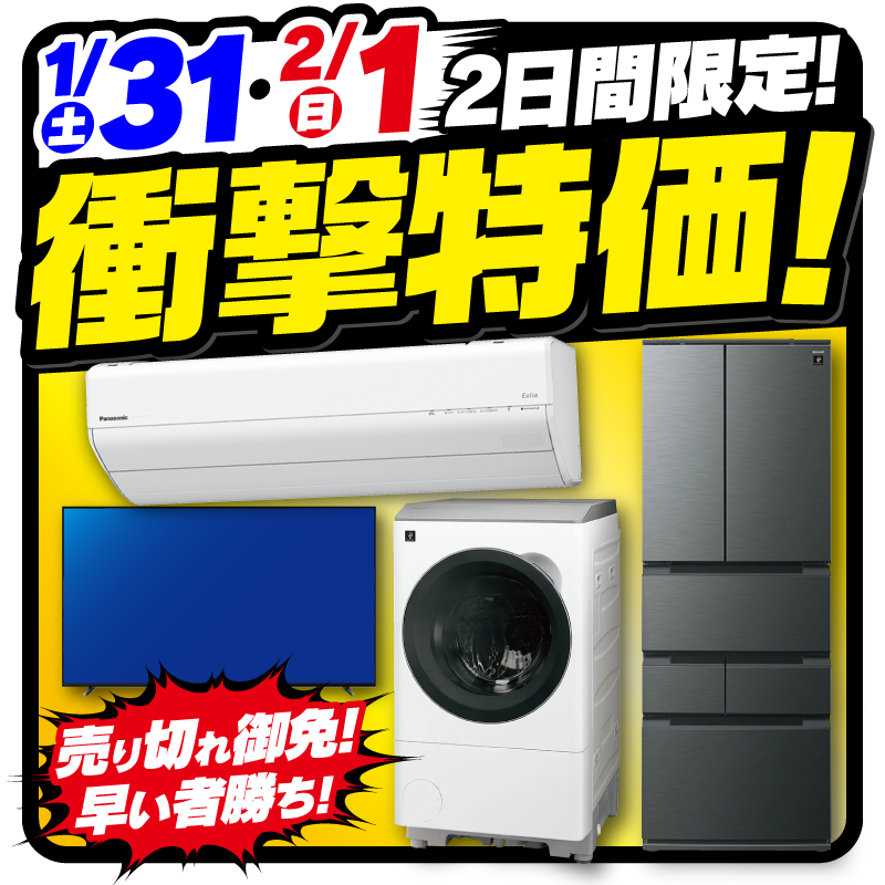 1/31(土)～2/1(日) 2日間限定！ 衝撃特価！ ＼ 売り切れ御免！早い者 