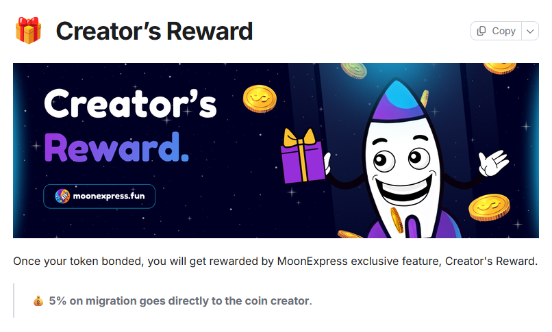 MoonexpressFun's tweet photo. Are you creative enough making #memecoins and bring community? Create your own #Memecoins on #MoonExpress starting on 1st February 12PM UTC on @Coredao_Org.
Once your #Memecoin graduated you will get rewarded 5% from the bonding curve in $CORE! https://t.co/k2TLWtND5x